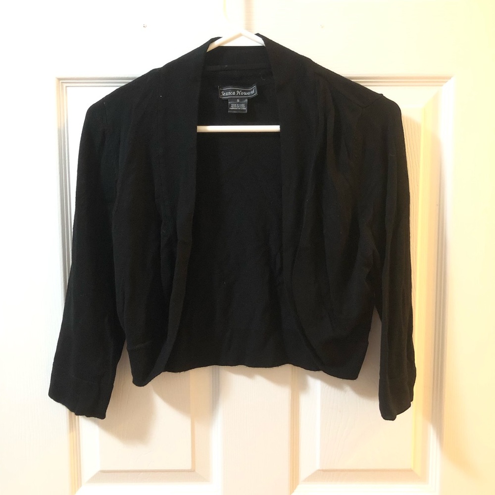 Cropped long sleeve cardigan